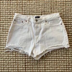 A&F white denim cut off shorts